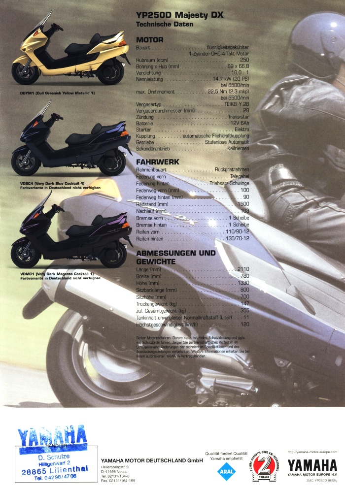 Yamaha Majesty DX YP250D 1998 04
